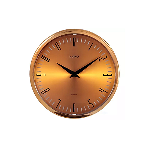 Relógio de parede redondo Jubilee cobre 23cm nativo