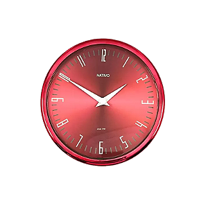 Relógio de parede redondo vermelho 22,5cm Jubilee nativo