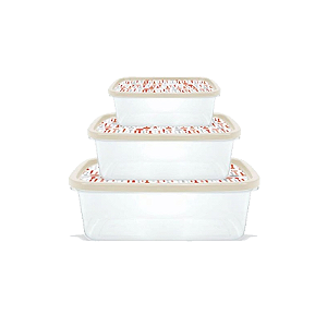 Conjunto 3 potes com tampa talheres areia relobraz click