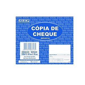 Bloco cópia cheque branca 190x160mm com 100 folhas São Domingos