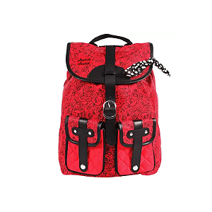 Mochila costas com 2 bolsos vermelha minnie mouse dermiwil