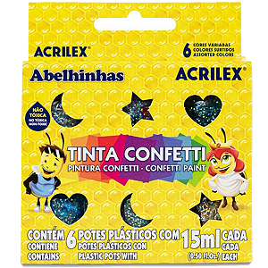 Kit 6 Caixas Tinta Guache Confetti 6 Cores Cada 15ml Acrilex