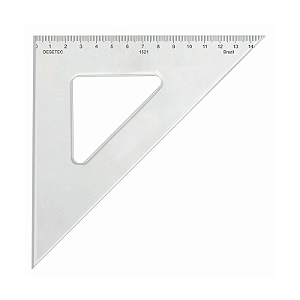 Esquadro acrilico 45° 45° 90° 32 cm com escala trident