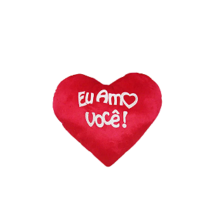 Coração de pelúcia vermelho pequeno '' EU AMO VOCÊ ''