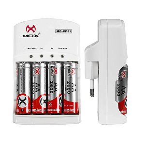 Carregador de pilhas 9v mox