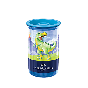 Apontador com depósito dinossauro colorido faber castell
