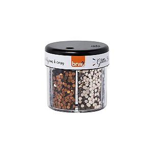 Pote glitter hexagonal fashion escuro 60g pote c/6 cores brw