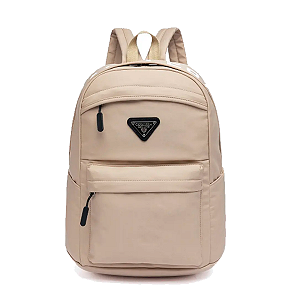 Mochila de costas bege 100% poliéster cavalera