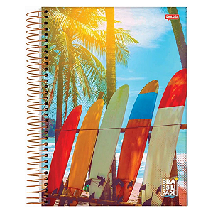 Caderno Espiral Capa Flex 1/4 Brasilidade 48fls Jandaia