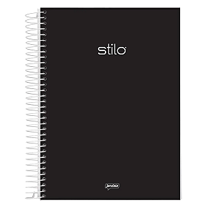 Caderno Espiral Capa Dura Universitário 10 matérias Stilo Preta Jandaia