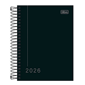 Agenda Espiral 1/4 pequeno Capa Dura Papper Preta 160fls Tilibra