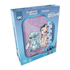 Kit Caderno Smart 80fls + Estojo 1 Diviaória Stitch Dac