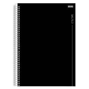 Caderno Espiral Capa dura Colors Preto 10Mat/160fls Animativa