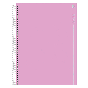 Caderno Espiral Capa dura Uni Colors Rosa 160fls Animativa