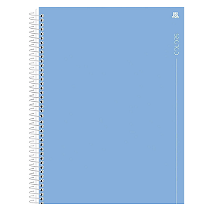 Caderno Espiral Capa dura Colors Azul 10Mat/160fls Animativa