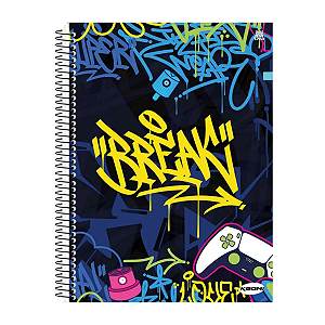 Caderno Esp Capa dura Kbom Masculino 1 Matérias Animativa