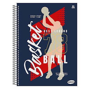 Caderno Esp Capa dura Kbom Masculino 20Mat/400fls Animativa