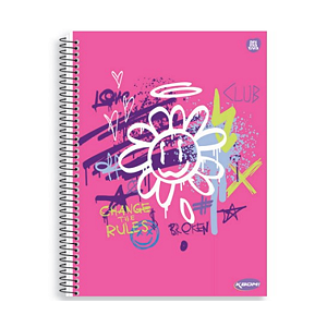 Caderno Espiral Capa dura 15Mat/300fls Kbom Feminino Animativa