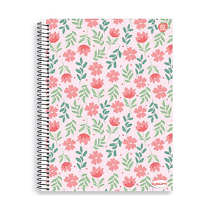 Caderno Espiral Capa dura Uni Kbom Feminino 96fls Animativa
