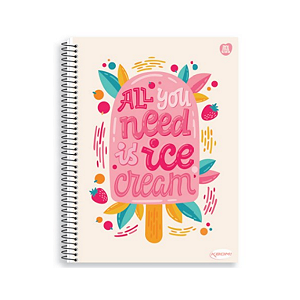 Caderno Espiral Cd Uni Kbom Feminino 20Mat/400fls Animativa