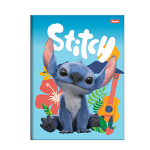 Caderno Brochura 1/4 Capa dura 80fls Stitch Foroni