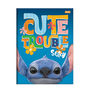 Caderno Brochura 1/4 Capa dura pequeno 80fls Stitch Foroni