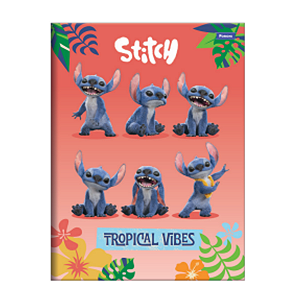 Caderno Brochura 1/4 Cd pequeno 80 folhas Stitch Foroni