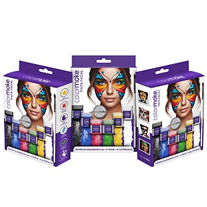 Tinta Facial Cremosa C/06 Cores 01 Pincel+01 Glitter Color Make