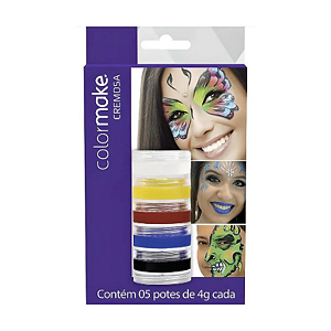 Tinta Facial Cremosa com 05 Cores Color Make