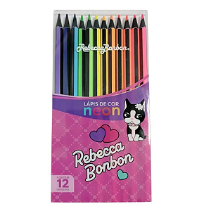 Lápis de Cor Neon com 12 Cores Rebecca Bonbon