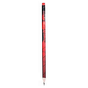 Lápis Preto HB C/ Borracha Spider Man Vermelho Molin