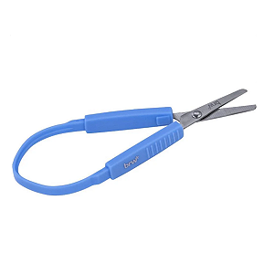 Tesoura de Aço 14cm Vai e Volta Azul Brw