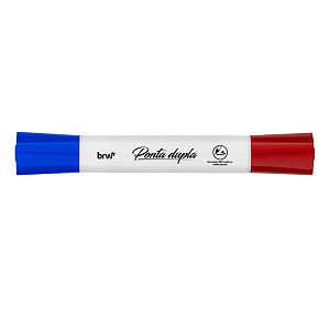 Marcador para Quadro Branco Ponta Dupla Azul/Vermelho Brw