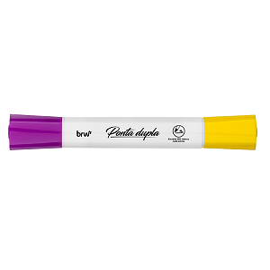 Marcador para Quadro Branco Ponta Dupla Amarelo/Roxo Brw