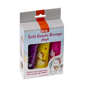 Tinta Guache 60ml Bisnaga Magic 3 cores Brw