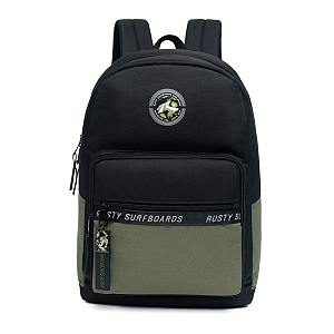 Mochila de Costas Rusty Preto/Verde RT0035 Nytron
