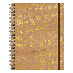 Caderno Smart Espiral CD Kraft Gold 80fls Jandaia
