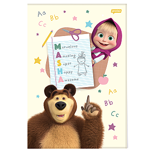 Caderno Brochurão Capa dura S/Pauta Masha e o Urso Jandaia