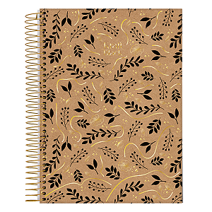 Caderno Espiral Capa dura Kraft Black 10 matérias Jandaia