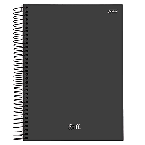 Caderno Espiral Capa dura 1/4 Stiff Preto 200fls Jandaia