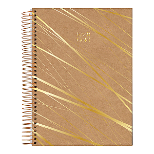 Caderno Espiral Cd 10 Matérias Kraft Gold Jandaia