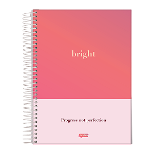 Caderno Espiral Capa dura Uni 10Mat/160fls Bright jandaia