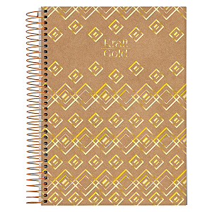 Caderno Espiral 1/4 Cd 10mat/160fls Kraft Gold Jandaia