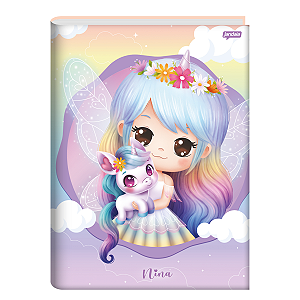 Caderno Brochurão Capa dura S/Pauta Nina 80fls Jandaia