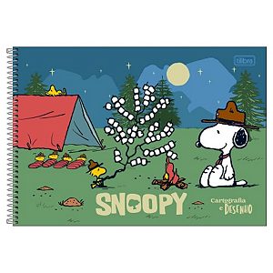 Caderno Cartografia/Desenho Snoopy 80 folhas Tilibra