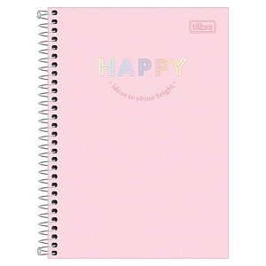 Caderno Espiral Cd Colegial 01Mat/80fls Happy Tilibra