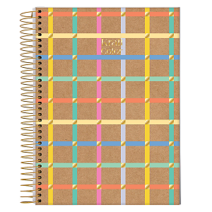 Caderno Espiral Capa dura Colegial Kraft Color 10mat/160fls Jandaia