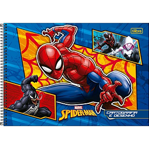 Caderno Espiral Cartografia/Desenho Spider Man 80 folhas Tilibra