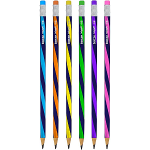 Lápis preto com borracha Wave neon Bazze