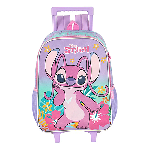 Mochilete Com Rodas Stitch Lilás Luxcel